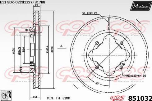 Maxtech 851032.0080 - Bremžu diski ps1.lv