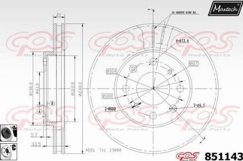 Maxtech 851143.6060 - Bremžu diski ps1.lv