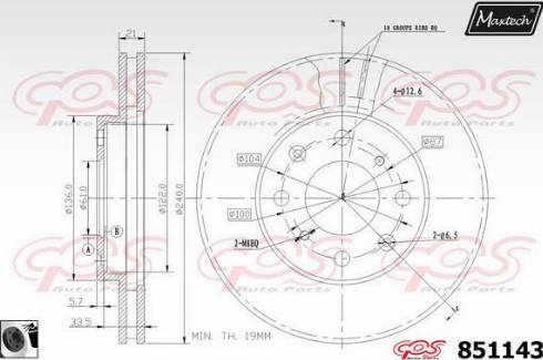 Maxtech 851143.0060 - Bremžu diski ps1.lv