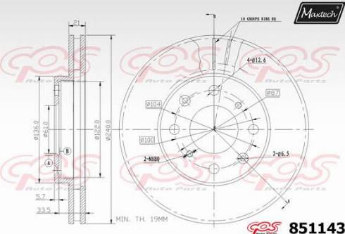 Maxtech 851143.0000 - Bremžu diski ps1.lv