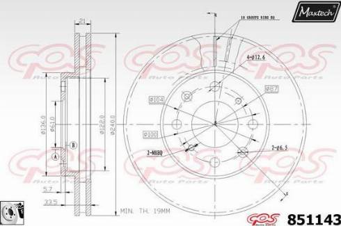 Maxtech 851143.0080 - Bremžu diski ps1.lv