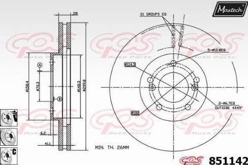 Maxtech 851142.6880 - Bremžu diski ps1.lv