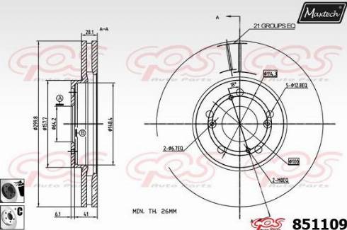 Maxtech 851109.6060 - Bremžu diski ps1.lv