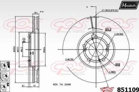 Maxtech 851109.6880 - Bremžu diski ps1.lv