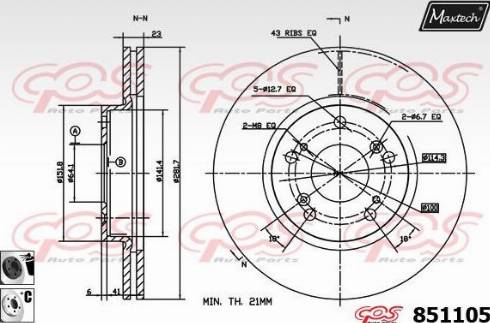 Maxtech 851105.6060 - Bremžu diski ps1.lv