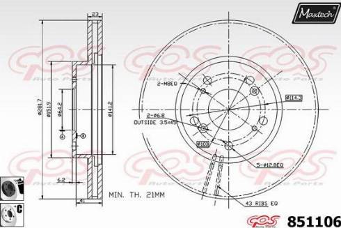 Maxtech 851106.6060 - Bremžu diski ps1.lv