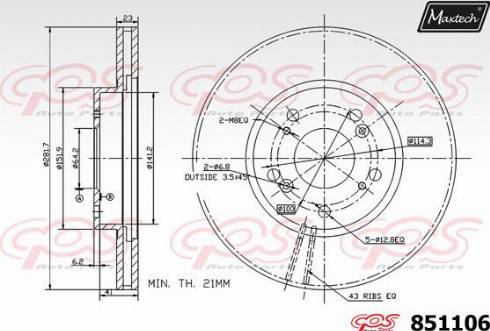 Maxtech 851106.0000 - Bremžu diski ps1.lv