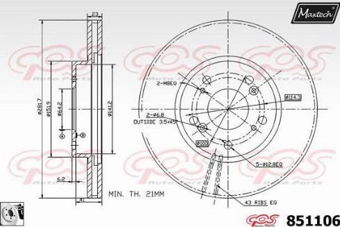 Maxtech 851106.0080 - Bremžu diski ps1.lv