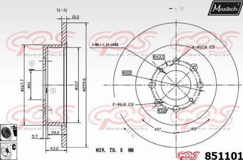 Maxtech 851101.6060 - Bremžu diski ps1.lv