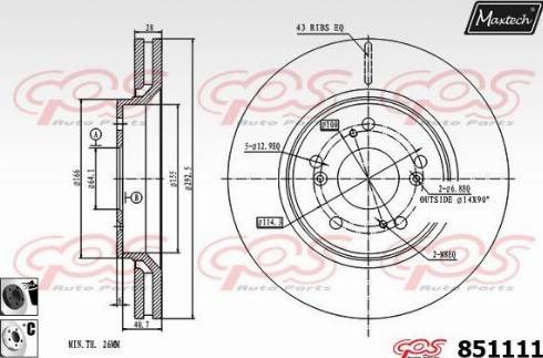 Maxtech 851111.6060 - Bremžu diski ps1.lv