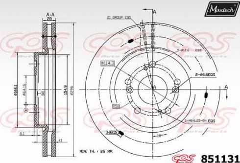 Maxtech 851131.0000 - Bremžu diski ps1.lv