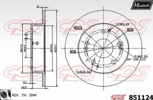 Maxtech 851124.0060 - Bremžu diski ps1.lv