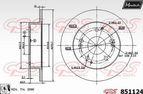 Maxtech 851124.0080 - Bremžu diski ps1.lv