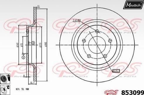 Maxtech 853099.6060 - Bremžu diski ps1.lv