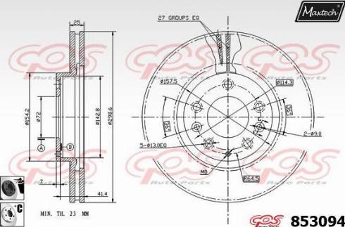 Maxtech 853094.6060 - Bremžu diski ps1.lv