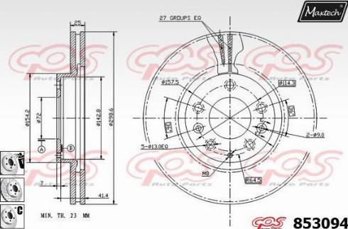 Maxtech 853094.6880 - Bremžu diski ps1.lv