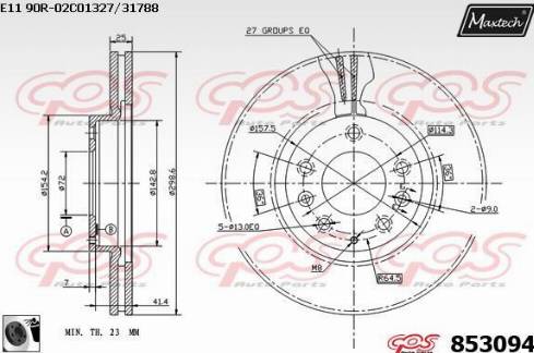 Maxtech 853094.0060 - Bremžu diski ps1.lv