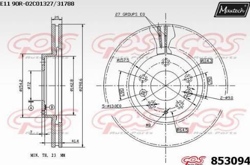 Maxtech 853094.0000 - Bremžu diski ps1.lv