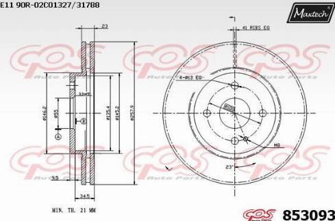 Maxtech 853093.0000 - Bremžu diski ps1.lv