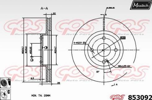 Maxtech 853092.6060 - Bremžu diski ps1.lv