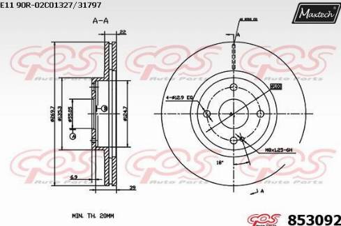 Maxtech 853092.0000 - Bremžu diski ps1.lv