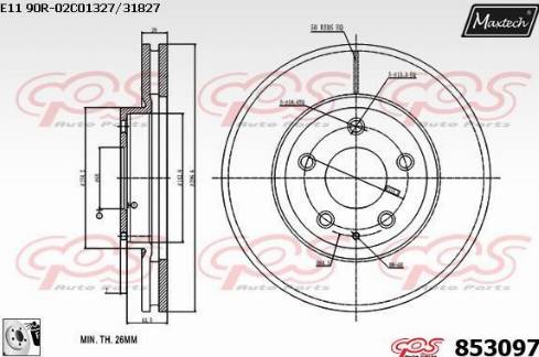 Maxtech 853097.0080 - Bremžu diski ps1.lv