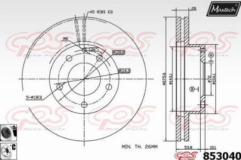 Maxtech 853040.6060 - Bremžu diski ps1.lv