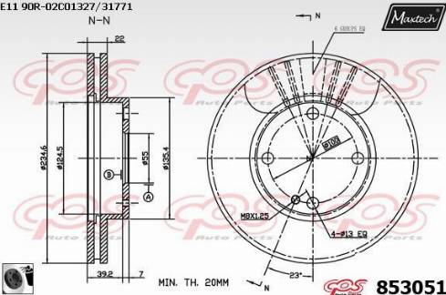 Maxtech 853051.0060 - Bremžu diski ps1.lv