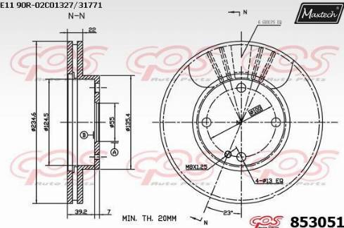 Maxtech 853051.0000 - Bremžu diski ps1.lv