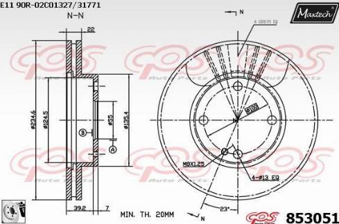 Maxtech 853051.0080 - Bremžu diski ps1.lv