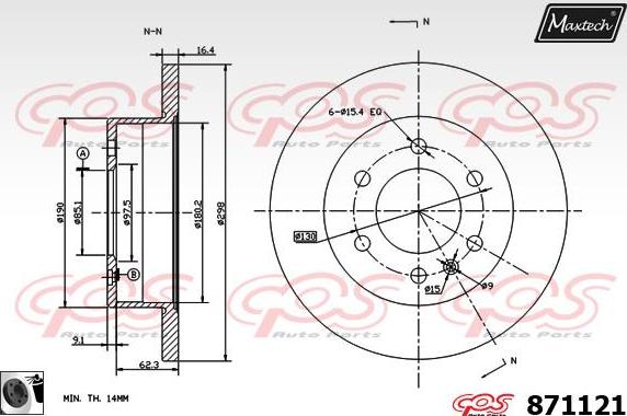 Maxtech 853051 - Bremžu diski ps1.lv