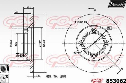 Maxtech 853062.6060 - Bremžu diski ps1.lv