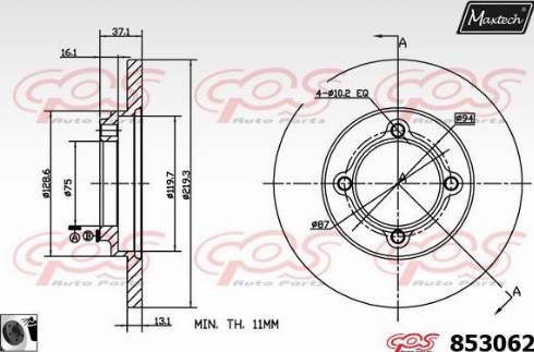 Maxtech 853062.0060 - Bremžu diski ps1.lv