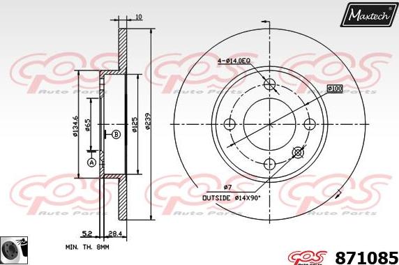 Maxtech 853004 - Bremžu diski ps1.lv