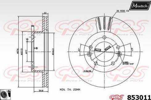 Maxtech 853011.0060 - Bremžu diski ps1.lv