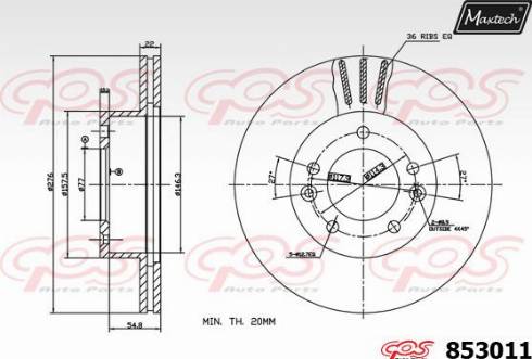 Maxtech 853011.0000 - Bremžu diski ps1.lv