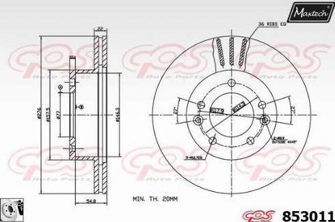 Maxtech 853011.0080 - Bremžu diski ps1.lv