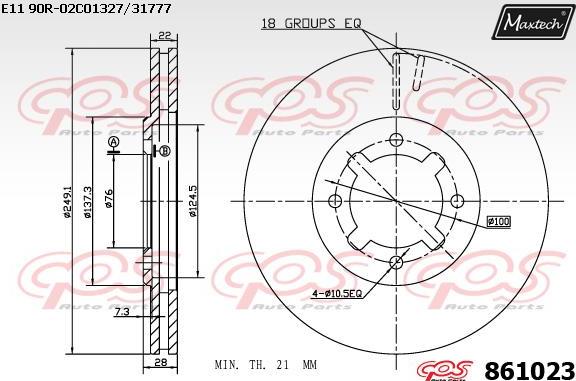 Maxtech 853011 - Bremžu diski ps1.lv