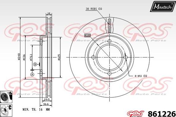 Maxtech 853012 - Bremžu diski ps1.lv