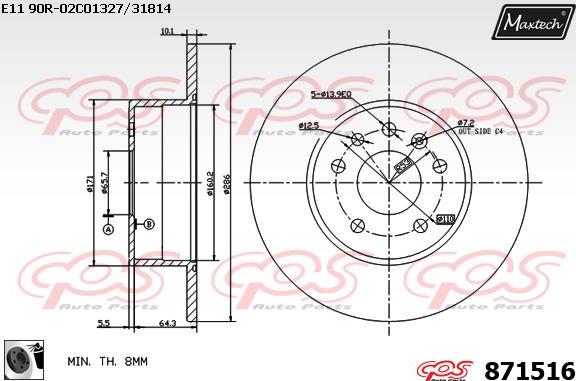 Maxtech 853086 - Bremžu diski ps1.lv