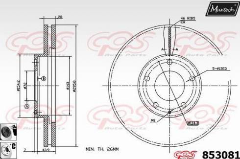 Maxtech 853081.6060 - Bremžu diski ps1.lv