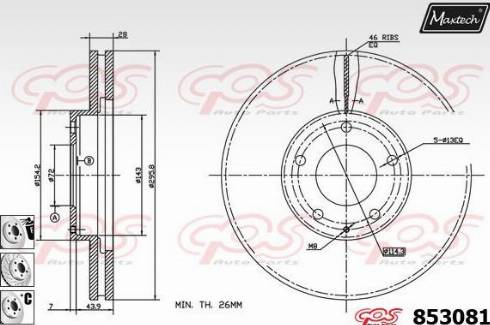 Maxtech 853081.6880 - Bremžu diski ps1.lv