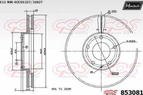 Maxtech 853081.0000 - Bremžu diski ps1.lv