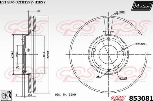 Maxtech 853081.0080 - Bremžu diski ps1.lv