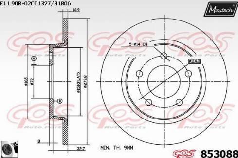 Maxtech 853088.0060 - Bremžu diski ps1.lv