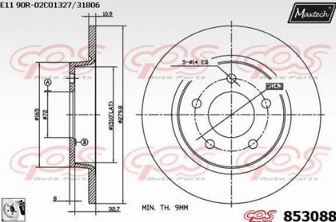 Maxtech 853088.0080 - Bremžu diski ps1.lv