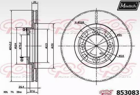 Maxtech 853083.6060 - Bremžu diski ps1.lv