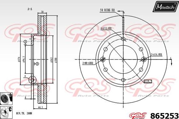 Maxtech 853083 - Bremžu diski ps1.lv