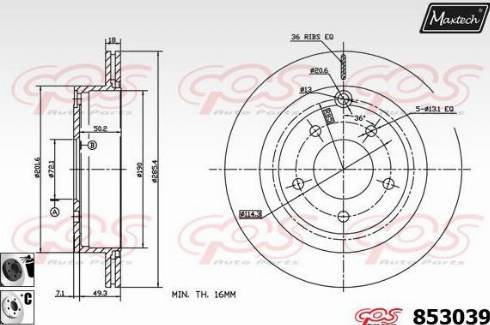 Maxtech 853039.6060 - Bremžu diski ps1.lv