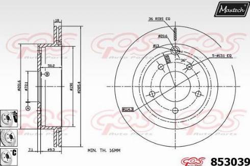 Maxtech 853039.6880 - Bremžu diski ps1.lv